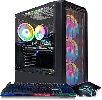 STGAubronGaming PC Computer Desktop, GeForce RTX 2060 M 6G, Intel Core i7 up to 3.9GHz, 16G RAM, 512G SSD, WiFi 6, BT 5.2, RGB Fan x4, Windows 10 Home
