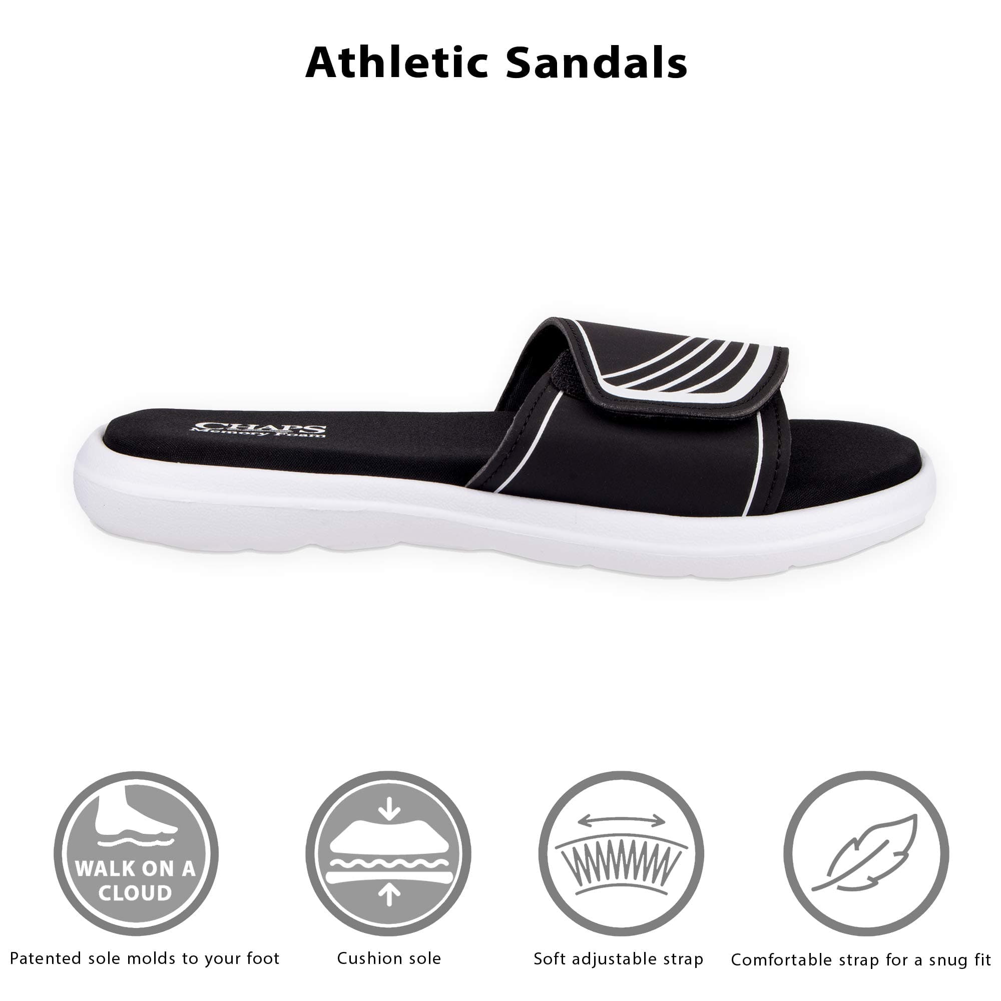 Chaps Men's Slide Athletic Sandal Flip-Flop