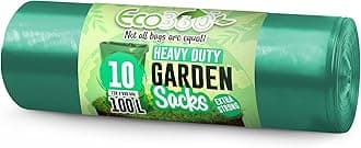 EcoBag 100Litre,10 Heavy Duty Garden Sacks Bags-Made from Recycled Waste -