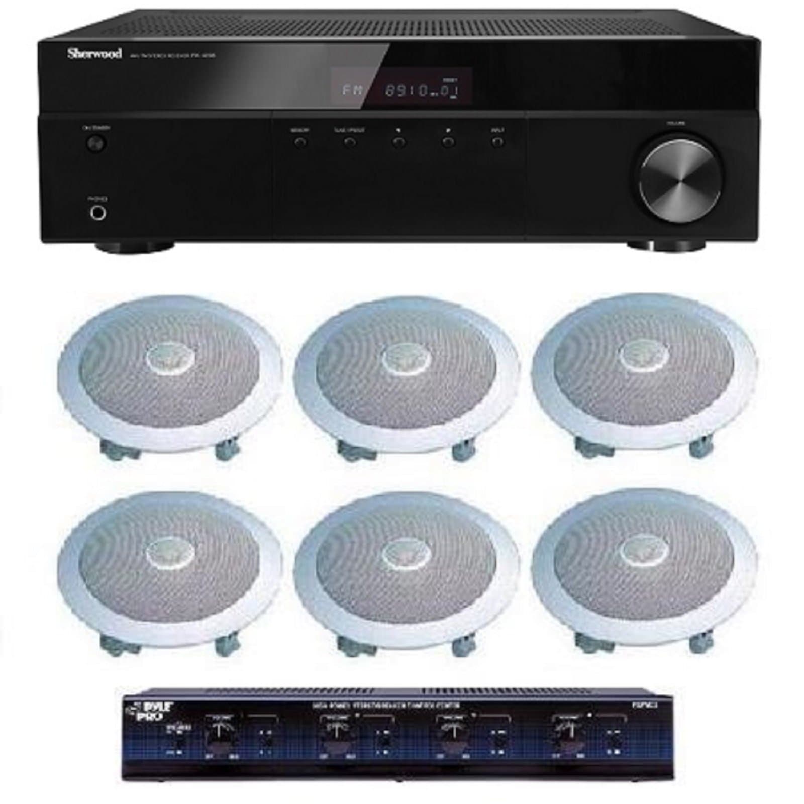 Distributed Home Audio Whole House Sound System- Ceiling Speakers for 3+ Rooms
