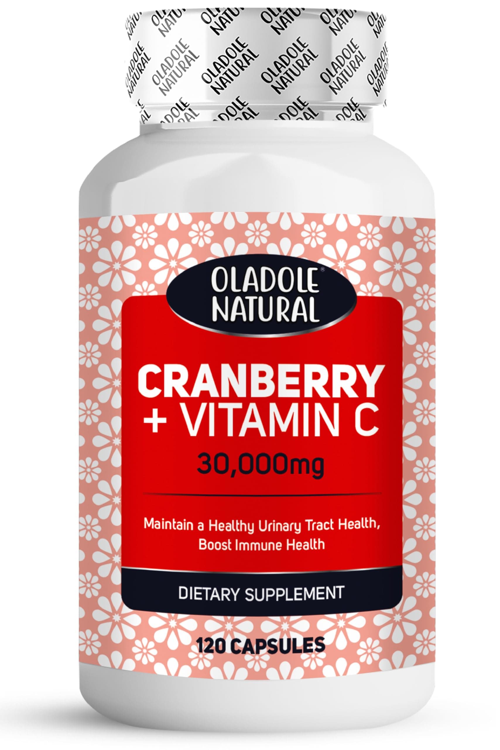 Cranberry + Vitamin C - 120 Capsules | Promotes Urinary Tract Health, Boosts Immune Support, Powerful Antioxidants, Heart Health, Blood Sugar Control| Non-GMO, Gluten-Free