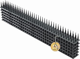 Plastic Bird Spikes, 51 x 4 x 3 cm, Wall Spikes, Fence Tops Spikes, Pigeon Repellent, Deterrent for Birds, Cats, Anti Climb Spikes, Squirrel Repellent (6, Anthracite)