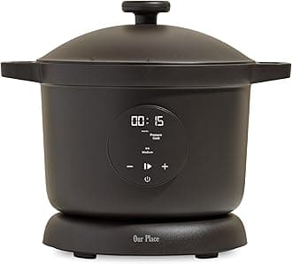 Our Place Dream Cooker | 6 Qt Ceramic Nonstick Multicooker & Pressure Cooker with Touchscreen Controls & Auto Steam Release | 4 Modes: Pressure Cook, Sauté/Sear, Slow Cook & Warm | Char