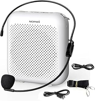 S358 Portable 2000mAh Rechargeable Voice Amplifier with Wired Microphone Headset & Waistband, Supports MP3/TF/USB/AUX/FM/Recording, Personal Microphone and Speaker for Teachers Tour Guides ect