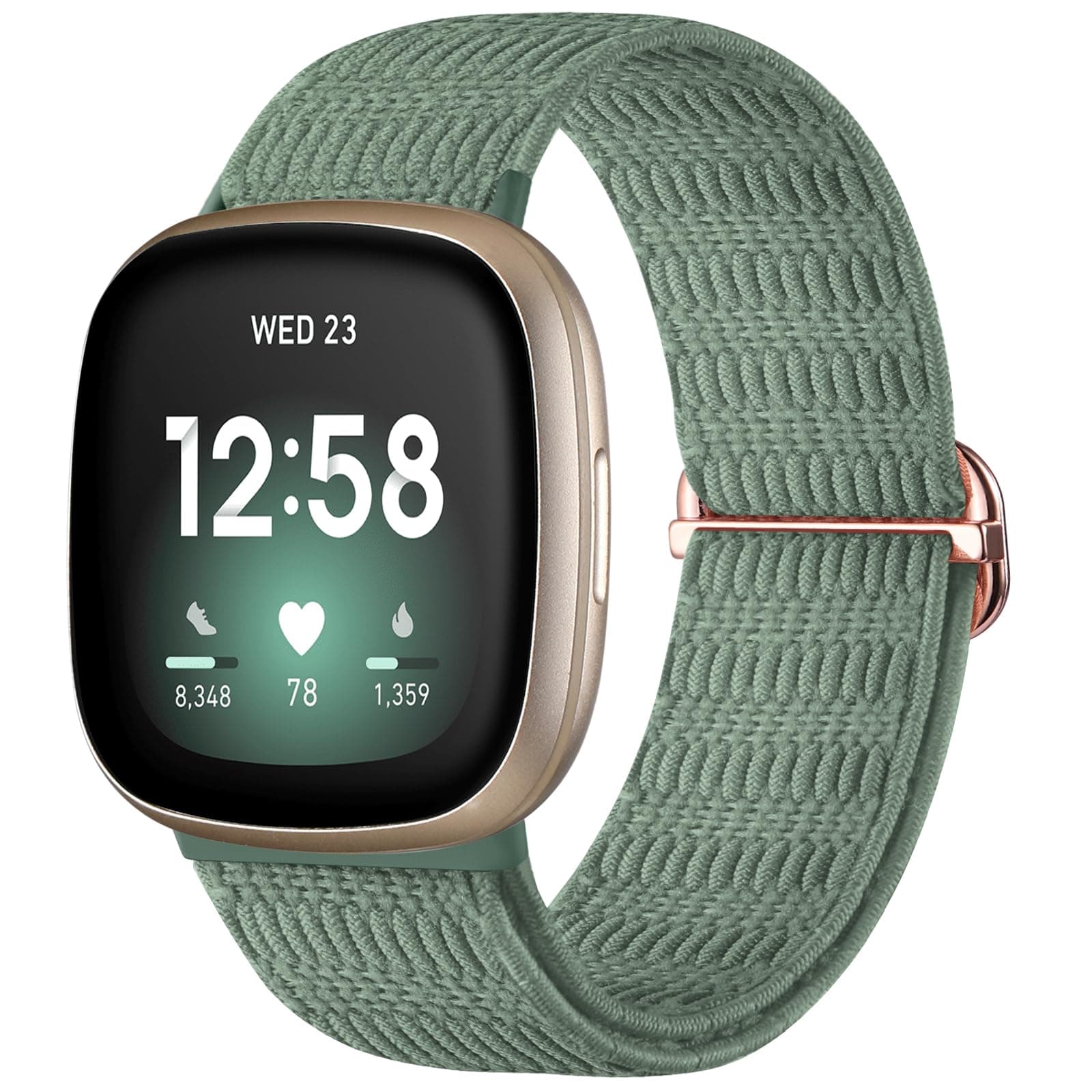 MaledanElastic Bands Compatible with Fitbit Versa 4/Versa 3/Sense/Sense 2 Band Women Men, Breathable Sport Solo Loop Stretchy Strap Bracelet Wristband Replacement for Fitbit Sense/Versa 4 Smartwatch