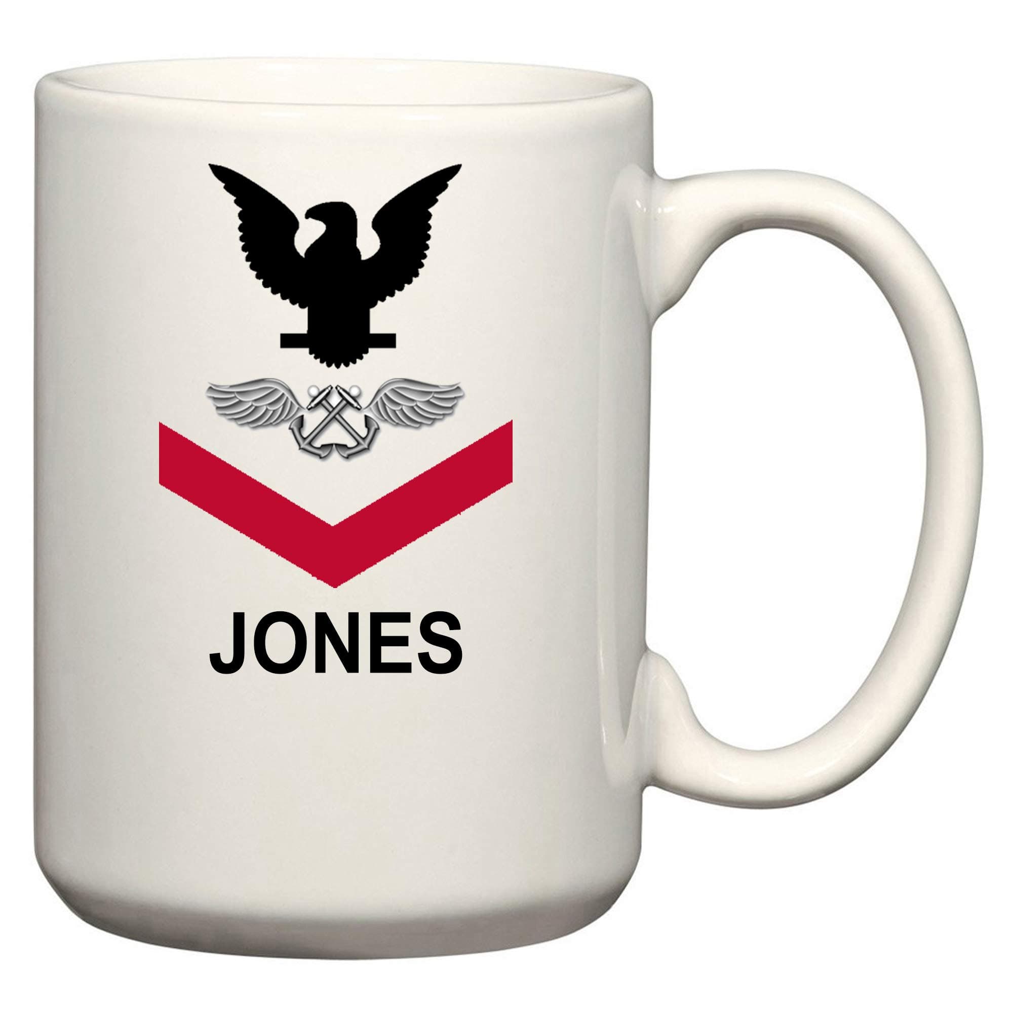 U.S. Navy Customizable Rank Insignia Drinkware Ceramic Coffee/Cocoa Mug and Mason Jars, Made in the U.S.A.