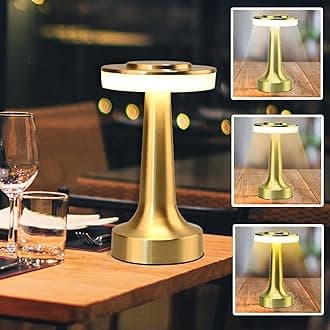 Desidiya® Metal LED Table Lamp with Touch Sensor, 3-Levels Brightness, Cozy Warm Lighting, Night Light for Kids Nursery, Bedside Lamp (Gold)