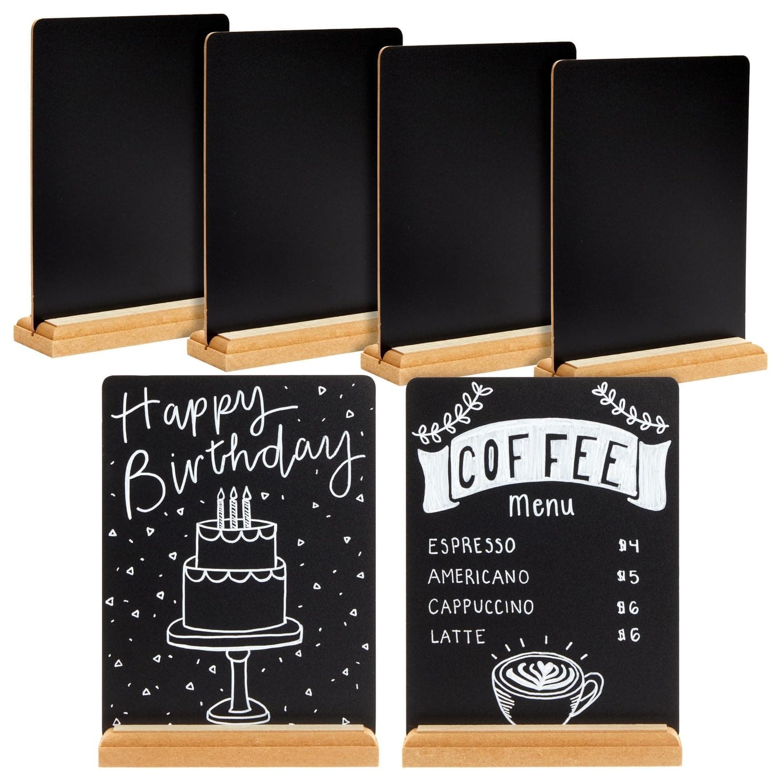 6 Pack Mini Chalkboard Signs with Stand for Table Decorations, Restaurant Food Display, Message Boards, Small Business, Wedding, Banquet, Coffee Shop (6 x 8 Inches)