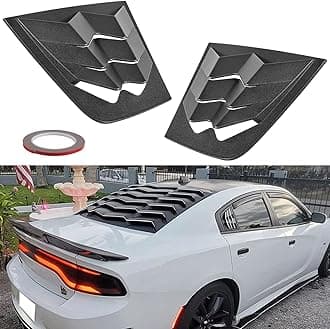 Bonbo Side Window Louvers Air Vent Scoop Shades Cover Blinds ABS Fit for Dodge Charger 2011-2023 in GT Lambo Style Custom Fit (Matte Black)