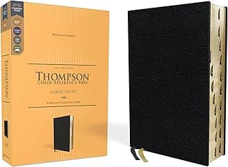 KJV, Thompson Chain-Reference Bible, Large Print, Bonded Leather, Black, Red Letter, Thumb Indexed, Comfort Print
