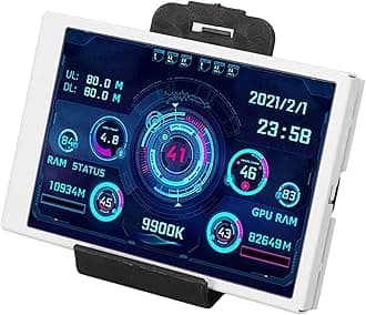 3.5in Computer Temp Monitor, Full View Temperature Display, USB Mini Screen for AIDA64 PC CPU RAM, Plug and Play (White)
