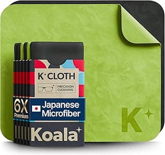 - Koala Lens Cleaning Cloth | Japanese Microfiber | Glasses Cleaning Cloths | Eyeglass Lens Cleaner | Eyeglasses, Camera, VR/AR Headset, and Screen Cleaner | Black & Green (Pack of 6)