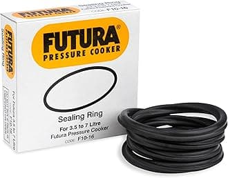 FUTURA Rubber Futura Sealing Ring For 3.5 Litre To 7 Litre Futura Pressure Cookers, Black, Standard (F10-16)