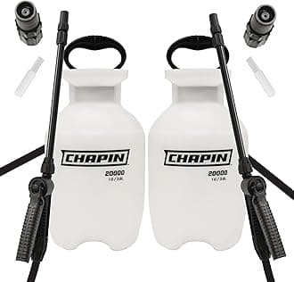 Chapin 22000 Made in USA Value Pack of 2 Units, 1 Gallon Lawn and Garden Pump Pressured Sprayer, for Spraying Plants, Garden Watering, Lawns, Weeds and Pests, Translucent White