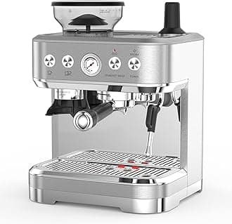 Bean to Cup Coffee Machine - Coffee Maker with Grinder and Milk Frother, 15 Bar Italian Pump - Barista Express with 2 Capacity Options for Espresso, Cappuccino & Latte (17 Bar)