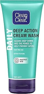Clean & Clear Deep Action Wash Cream, White, 150 ml (Pack of 1)