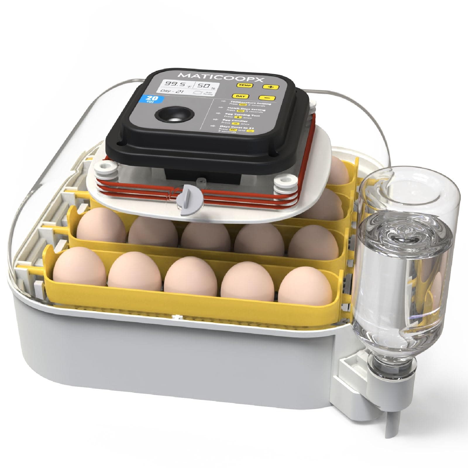 20 Egg Incubator with Humidity Display, Egg Candler, Automatic Egg Turner, for Hatching Chickens