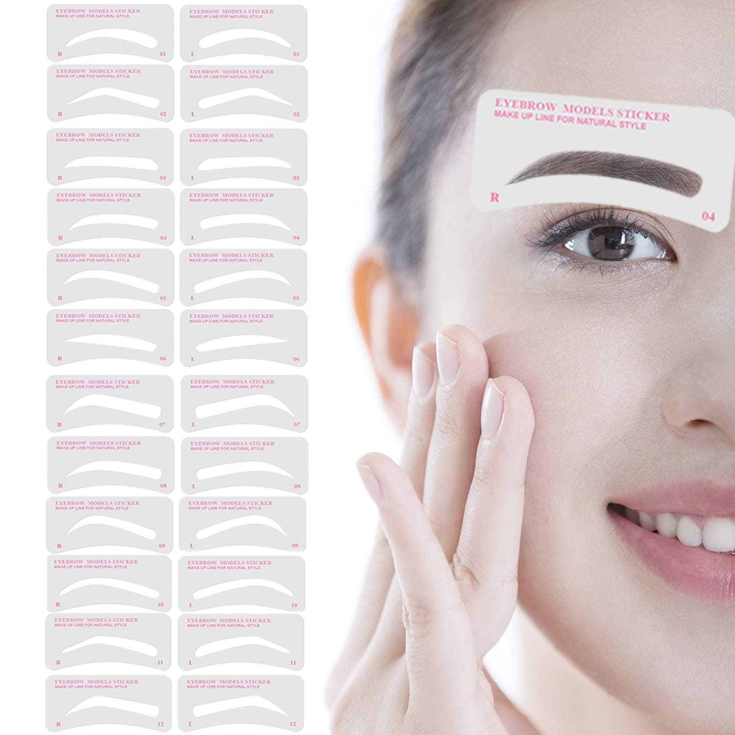 Eyebrow Stencils, 12 Eyebrow Shaper Kit, Reusable Eyebrow Template, 3 Minutes Makeup, for Beginners and Professionals (Pack of 12)
