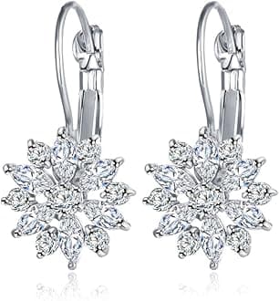 Latest 18k Gold Plated AAA Crystal Diamonds Earrings For Women & Girls