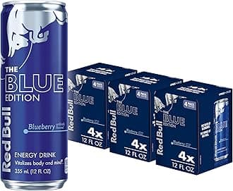 Red Bull Blue Edition Energy Drink, Blueberry | 114mg Caffeine | With B Vitamins | 12 Fl Oz Cans | Pack of 12