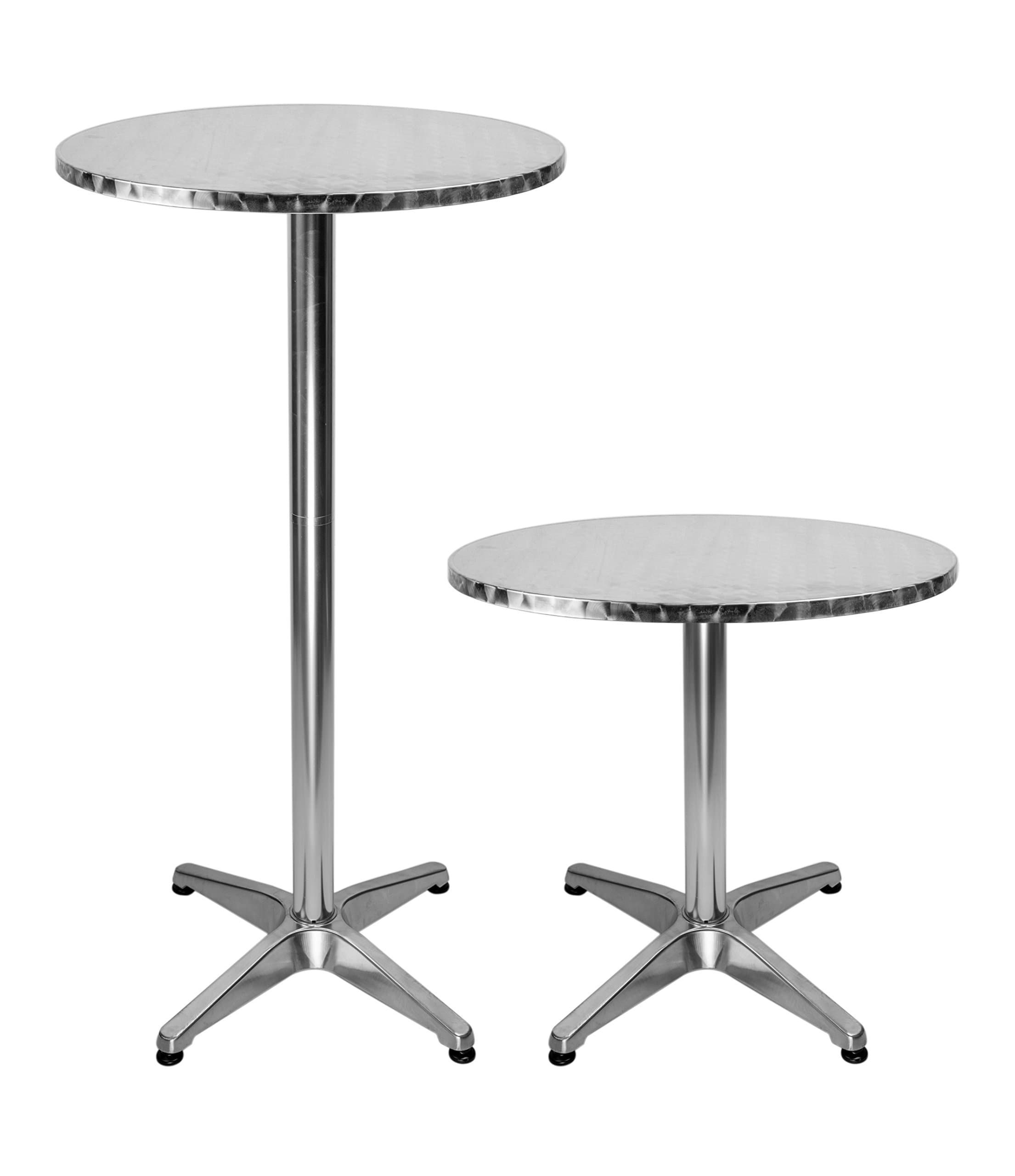 LXDUR Round Bistro Bar Table Aluminium Bar Table with 2 Adjustable Heights 24 Inches High Table …