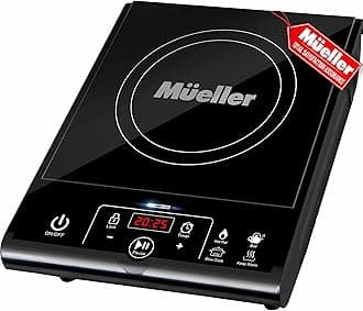 Mueller RapidTherm Portable Induction Cooktop, 1800W Single Burner Hot Plate, 8 Temp Levels, Preset Programs, for Dorm, RV, Small Kitchen