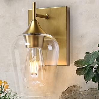 Vanity Lights Fixtures, Zicbol Bathroom Light, Gold Bronze Bathroom Lighting Fixtures Over Mirror with Clear Glass Shade, Modern Vanity Lighting for Bath, Living Room, Bedroom