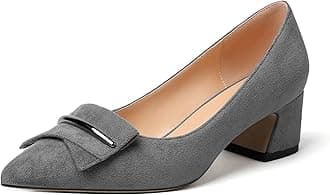 Elashe Women Block Heel Pumps Pointed Toe Mid Heels 2'' Block Heels Elegant Wedding, Party, Dress Shoes