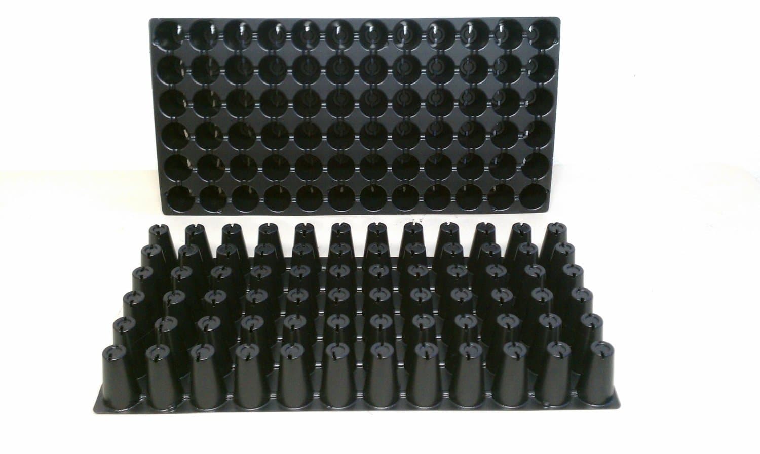 9GreenBox - 10 Plastic Seed Starting Trays - Each Tray Has 72 Cells ~ Cells are 1.44" Round X 2.38" Deep. Great Propagation Trays