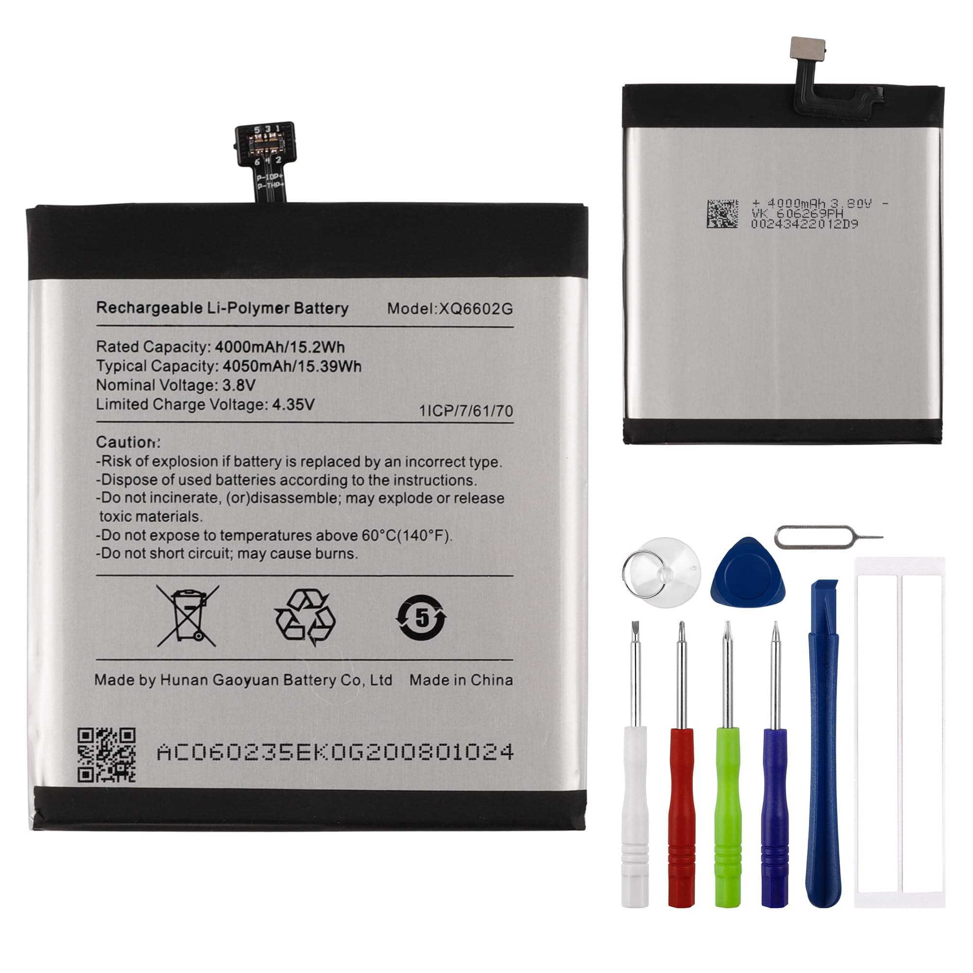 Replacement Battery XQ6602G Battery Compatible with Caterpillar Cat S62 with Tools