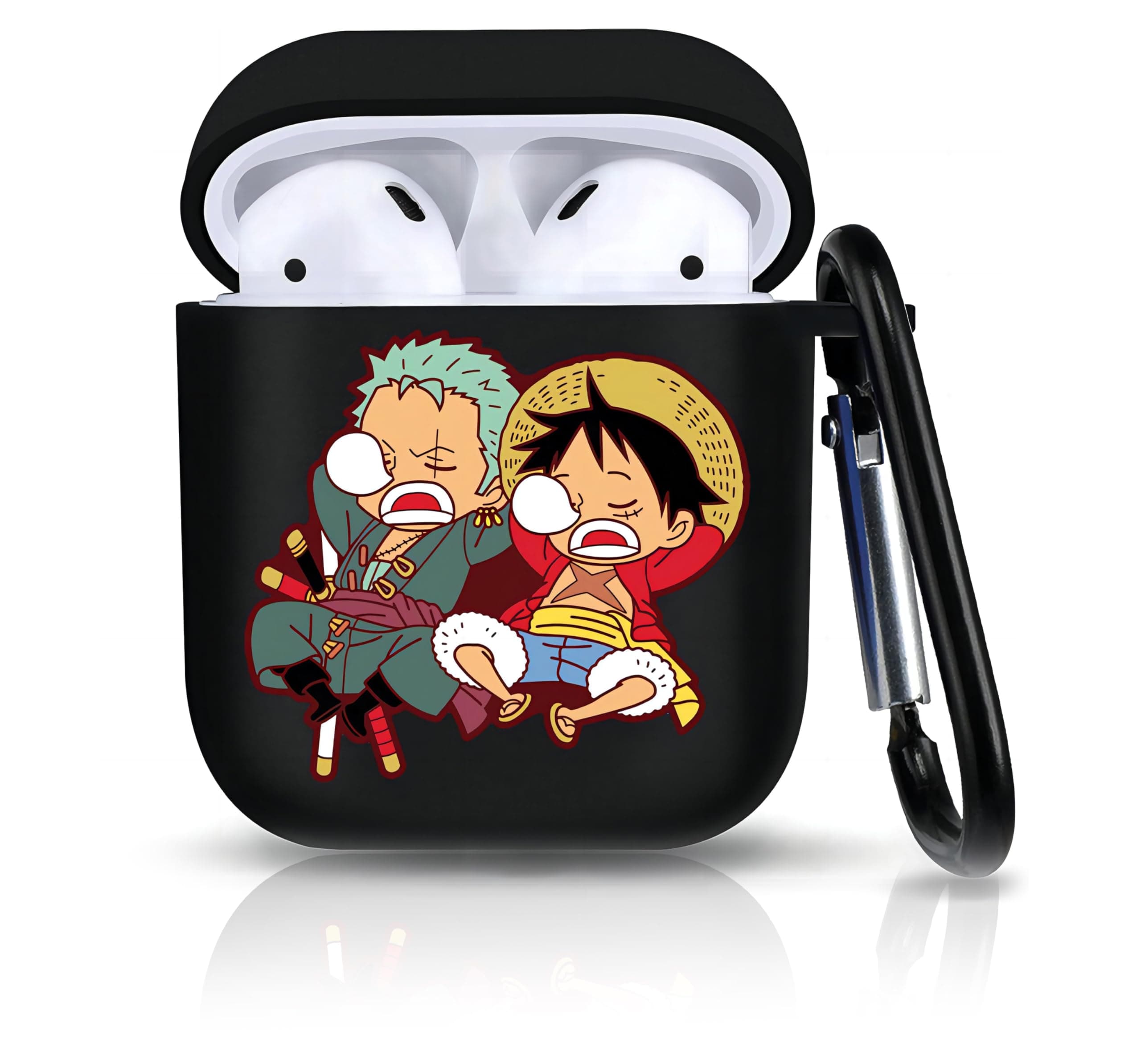Anime Pattern Design for AirPods 2/1 Case Cover with Keychain, Cute Anime Compatible with AirPods 2&1 Case, Full Protective Soft Silicone Shockproof Headphone Case