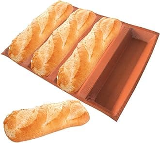 Bluedrop Silicone Bread Forms 12" Hot Dog Bread Molds Non Stick Silicone Coated Fiber Glass Bakery Trays Moulds