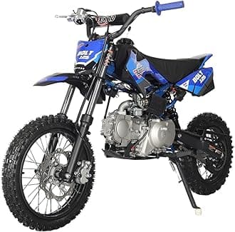 X-PRO Bolt 125 Dirt Bike with Automatic Transmission, Electric Start, Big 14"/12" Tires! (Blue)