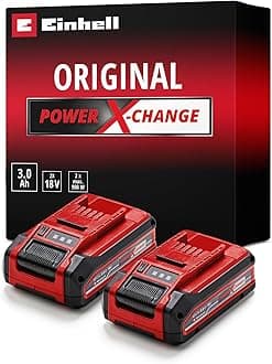 Original 3 Ah Power X-Change Plus Twin Pack (18 V, Li-Ion, Universal Use for All PXC Devices, Charge Level Control, Includes 2 x 3 Ah Batteries, without Charger)