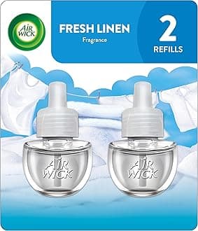 Air Wick Plug in Scented Oil Refill, 2 ct, Fresh Linen, Air Freshener, Essential Oils