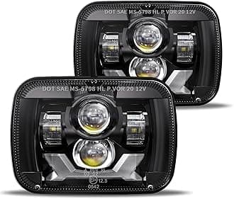 Hwstar 2022 Upgraded 180W DOT 500% Bright Anti-glare H6054 5x7 7x6 Led Headlights,DRL Turn Signal Hi/Low Sealed Beam Compatible with Jeep Cherokee XJ Wrangler YJ Ford Chevy GMC Toyota Nissan Dodge etc