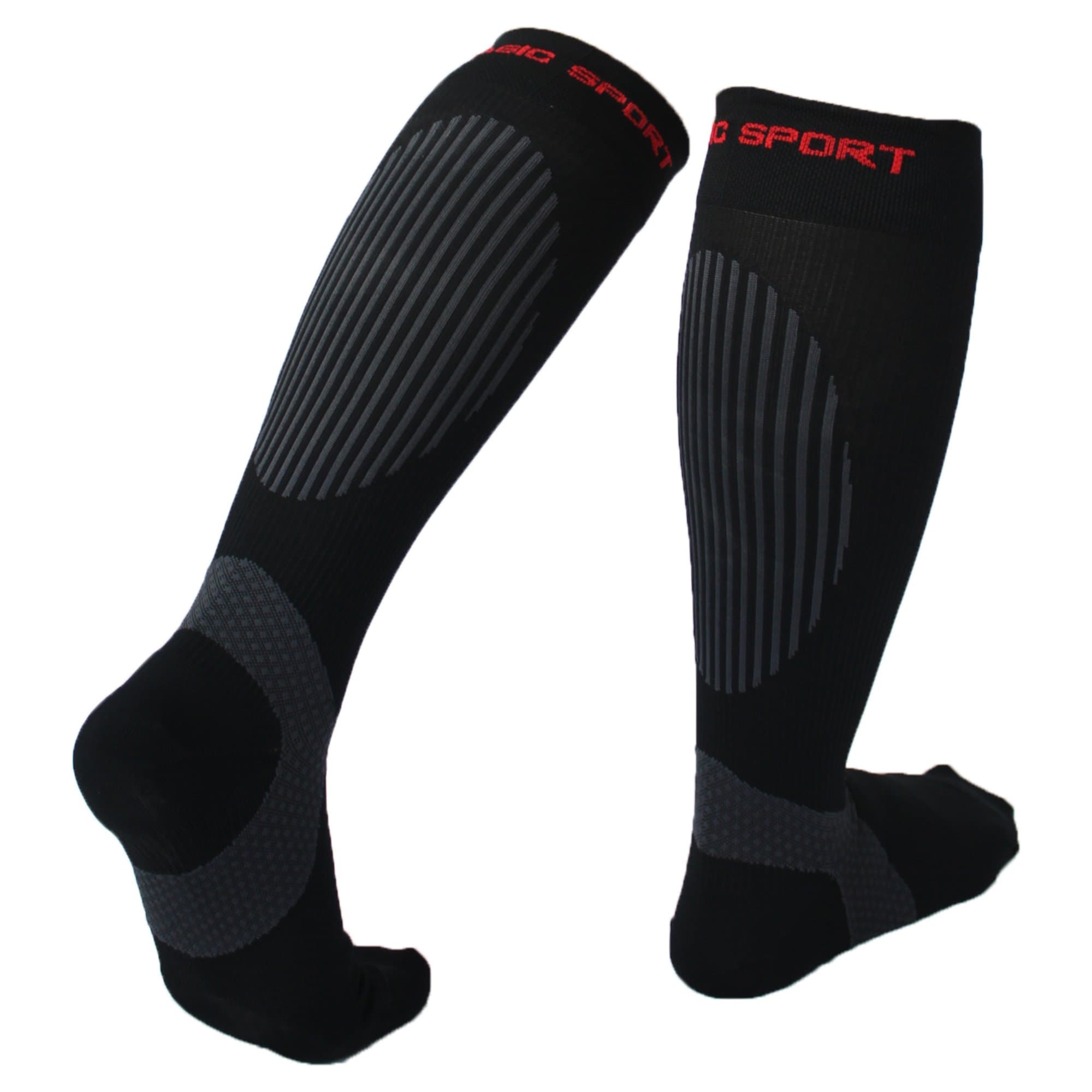 Premium Compression Socks, Reinforced Ankle, Calf and Arch Support, Pressure dispersing heal, Enhanced Stability of Ankles, Ideal for Running, Cycling, Hiking, Flight Travel and Much More
