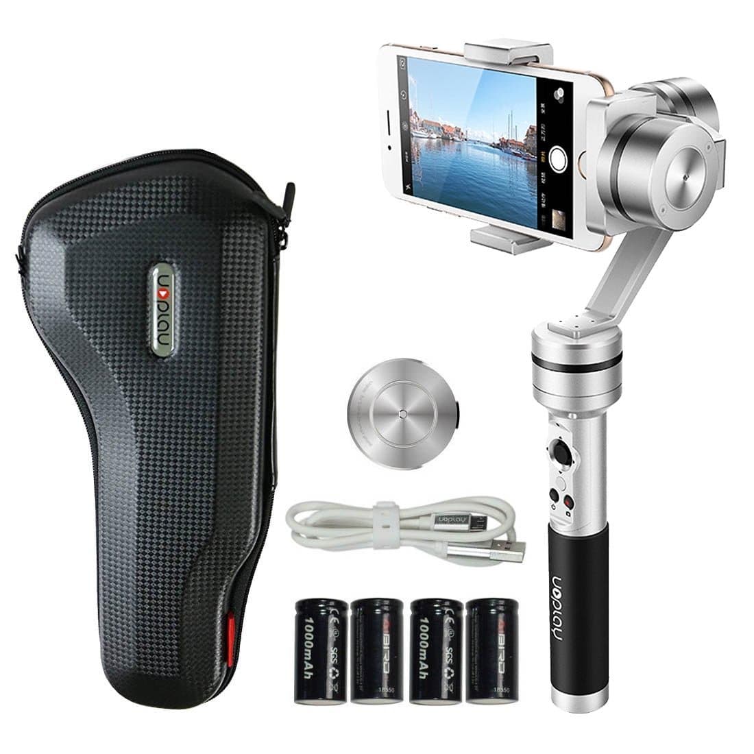 Uoplay 3 Axis Handheld Universal Smartphone Steady Gimbal Stabilizer with Carrying case for iPhone 7 and 7 Plus Samsung Galaxy Note s6 s7 and GoPro Hero 5