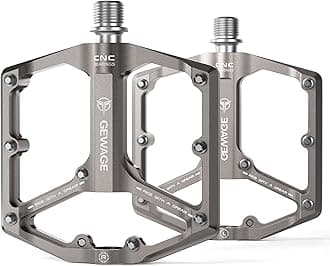 Road/Mountain Bike Pedals - 3 Bearings Bicycle Pedals - 9/16” CNC Machined Flat Pedals with Removable Anti-Skid Nails