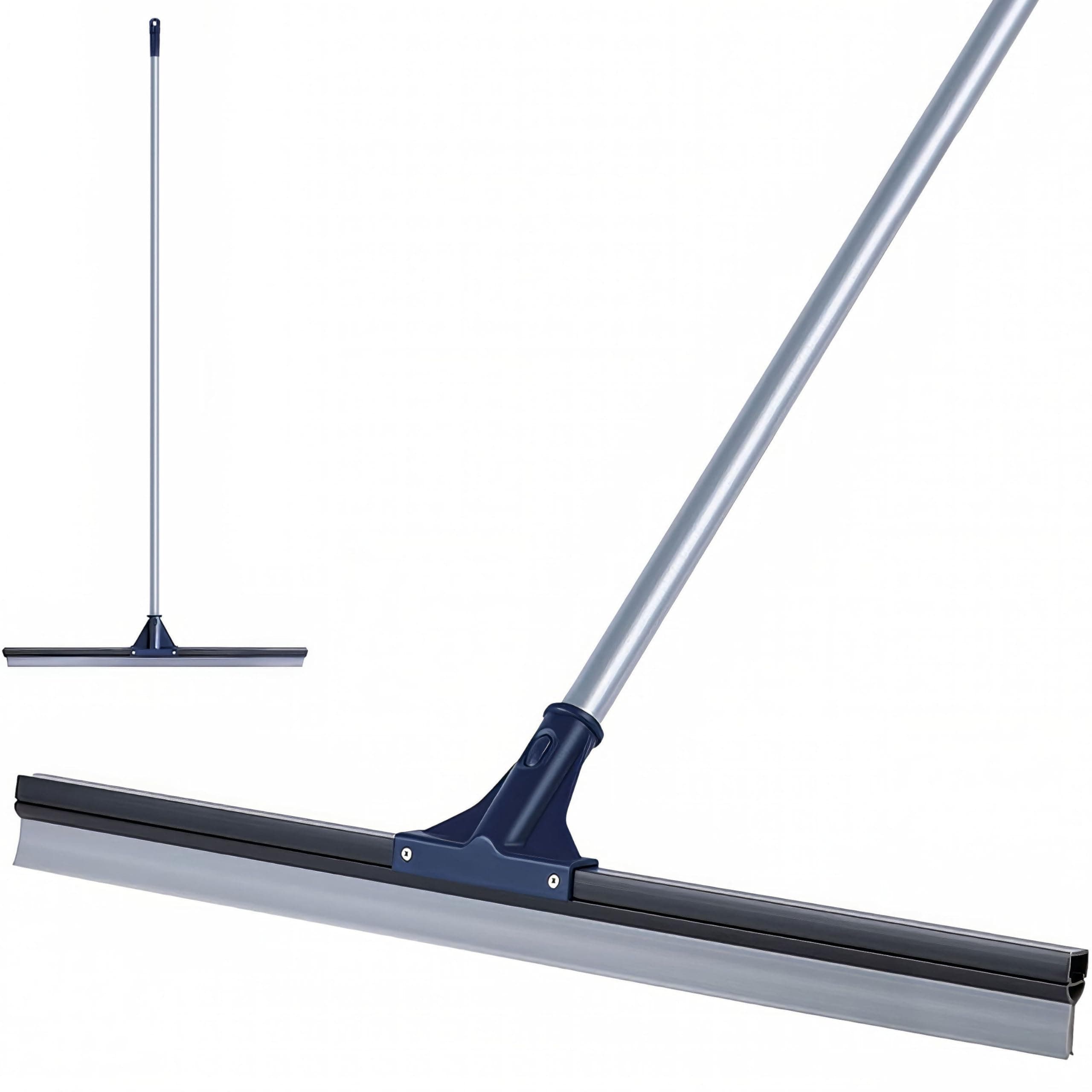 DSV Standard Floor Squeegee for Concrete Floor, 30" Large Floor Squeegee Broom for Floor, Heavy Duty Floor Squeegee for Tile Floor with 51.5" Handle for Garage, Deck, Bathroom, Window, Glass