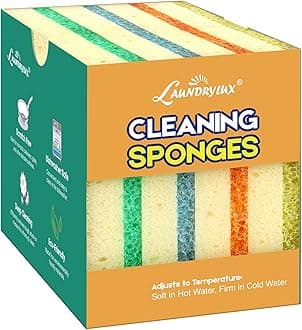 Scrub Sponge, Dual-Sided Temperature-Responsive Scrubber - Non-Scratch - Multipurpose Dish Sponges for Kitchens, Bathrooms, and Outdoor Use - 4 Pack