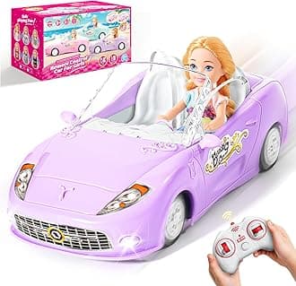 Purple Remote Control Car for Girls, 1:18 Scale RC Cars with LED Light, 2.4 GHZ Purple Truck Toy with 100 Min Long-Lasting Rechargeable Batteries, Gifts for Boys Girls Aged 4-7