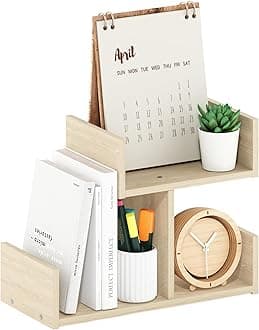 Furino Hermite Tabletop Bookshelf Storage Organizer Bauhaus Oak Wood