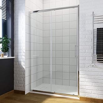 ELEGANT 1100mm Sliding Shower Screen Panel for Bath Door in 6mm Safety Shower Enclosure Cubicle Glass