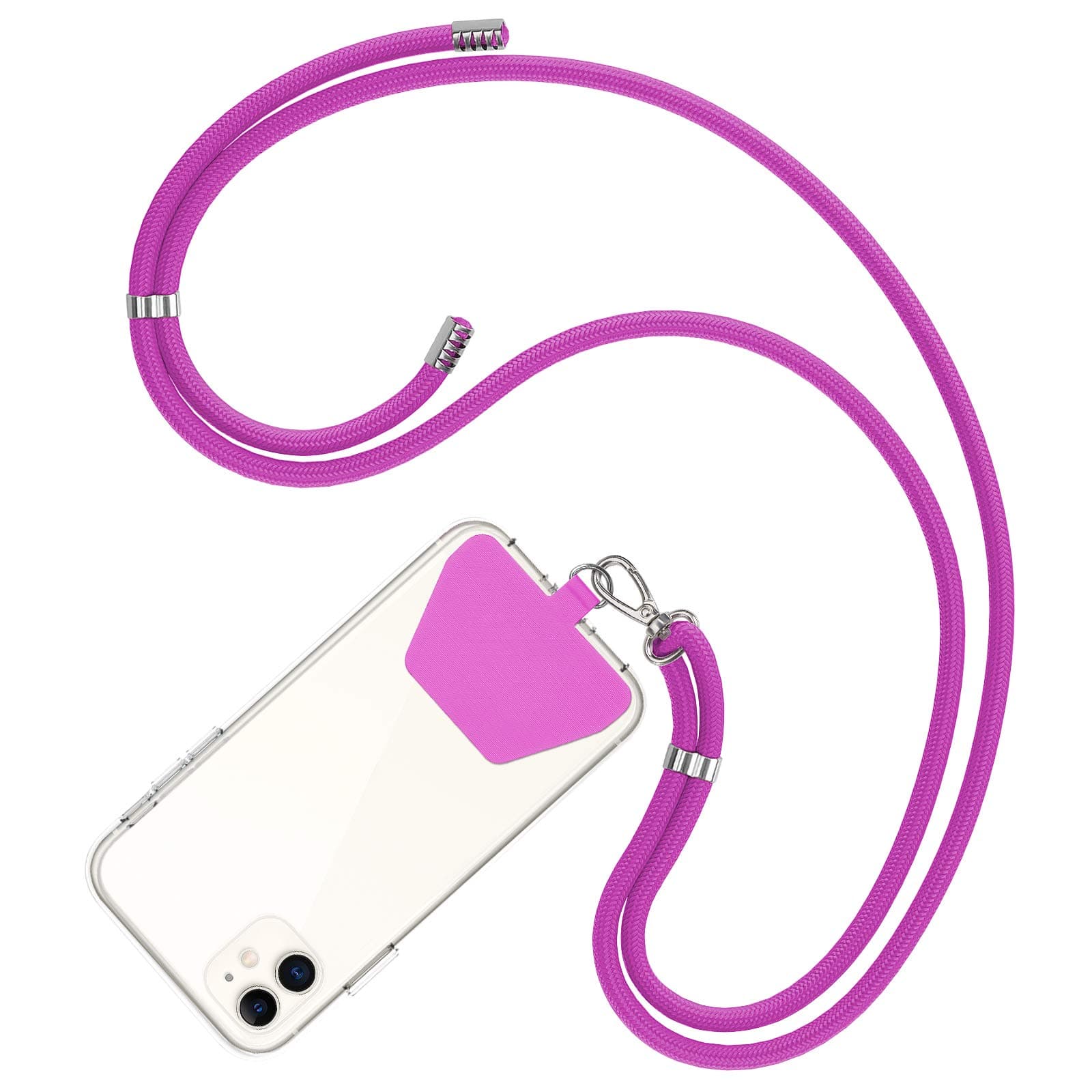 COCASES Crossbody Phone Lanyard Strap with Patch, Adjustable Nylon Neck Strap Necklace Phone Compatible with Most Smartphones