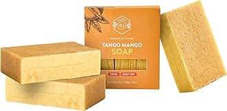 Crate 61, Handmade Vegan Natural Bar Soap Cold Pressed For Face And Body, With Premium Essential Oils, Eucalyptus & Peppermint For Men And Women 3 Pack (Tango Mango)