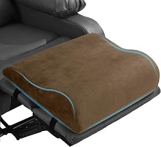 HOMBYS Extra Large Recliner Leg Pillow, Memory Foam Foot Rest Cushion Wave Shape Recliner Footrest Extender, Multi Purpose Back & Lumbar Support Pillow for Recliner, Bed, Sofa Couch, Coffee Color