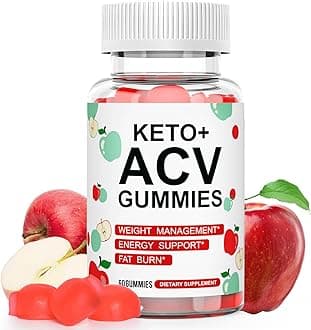 Keto ACV Gummies for Weight Loss, Apple Cider Vinegar Gummie for Rapid Fat Burning, Detox & Immune Support, Gluten-Free & Sugar-Free Gummies for Women & Men, 60 Count