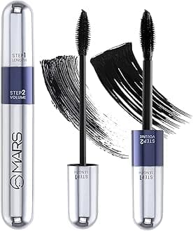 MARS Double Trouble Volumizing and Lengthening Mascara | 2-in-1 Mascara for Women | Long Lasting (15 ml) (Black)
