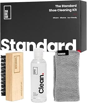Standard Shoe Cleaning Kit with Microfiber Towel | White Shoes Cleaner | Sneaker Cleaning Solution with All-Purpose Shoe Brush | Sports & Daily Footwear Cleaner